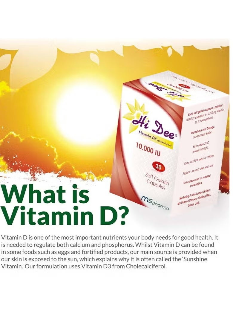 ms pharma Hi Dee Vitamin D3 10000 IU Soft Gelatin Capsules 30's - Image 5